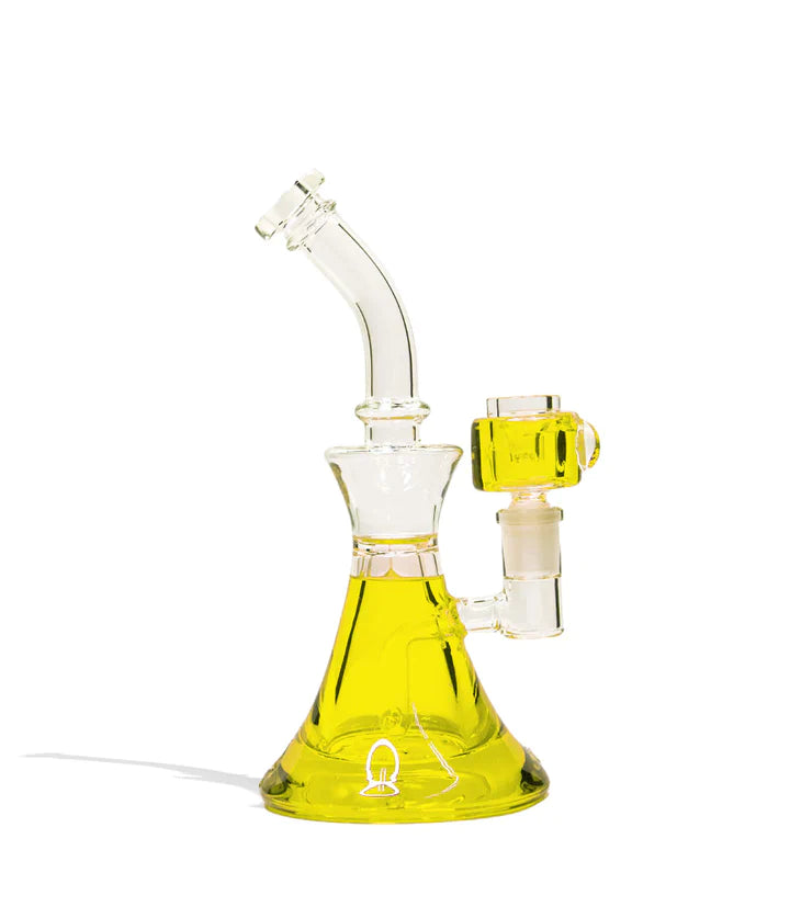 9In Glycerin Water Pipe With 14MM Glycerin Bowl Cannabis Accessories Lighter USA Yellow  