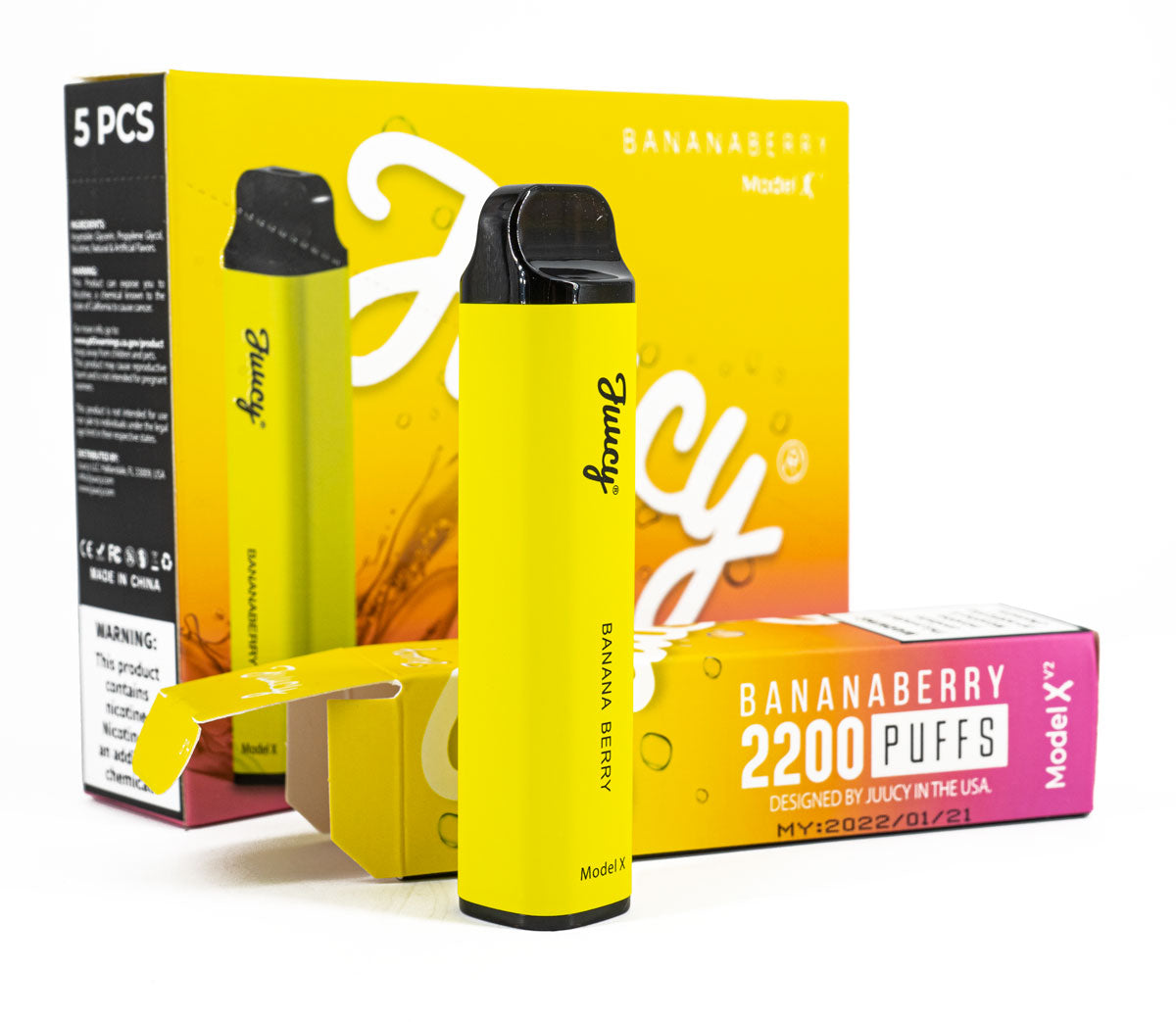 Juucy Model Xv2 Disposable Vape - 2200 Puffs Vape Juice Juucy Banana Berry  