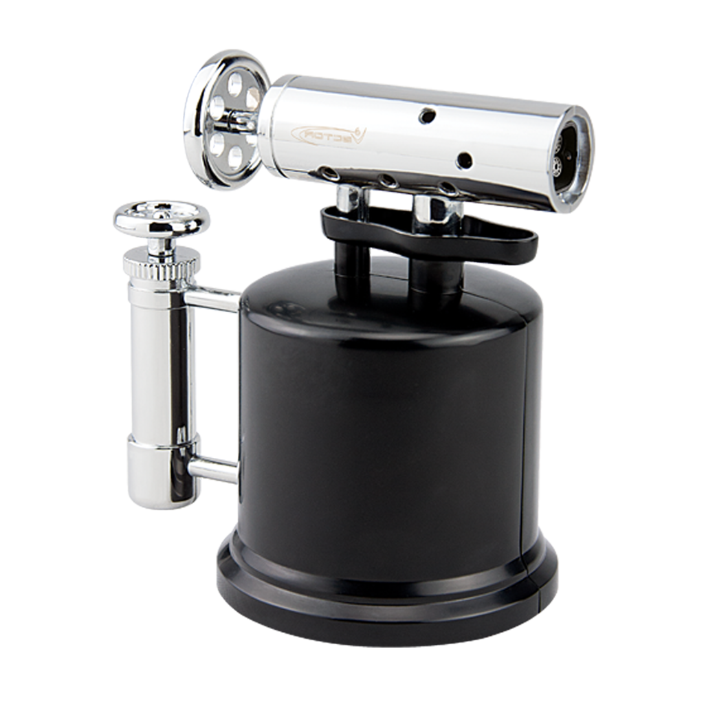 Vector Quadpump Table Top Lighter Lighter Vector Chrome/Black 2 Tone  