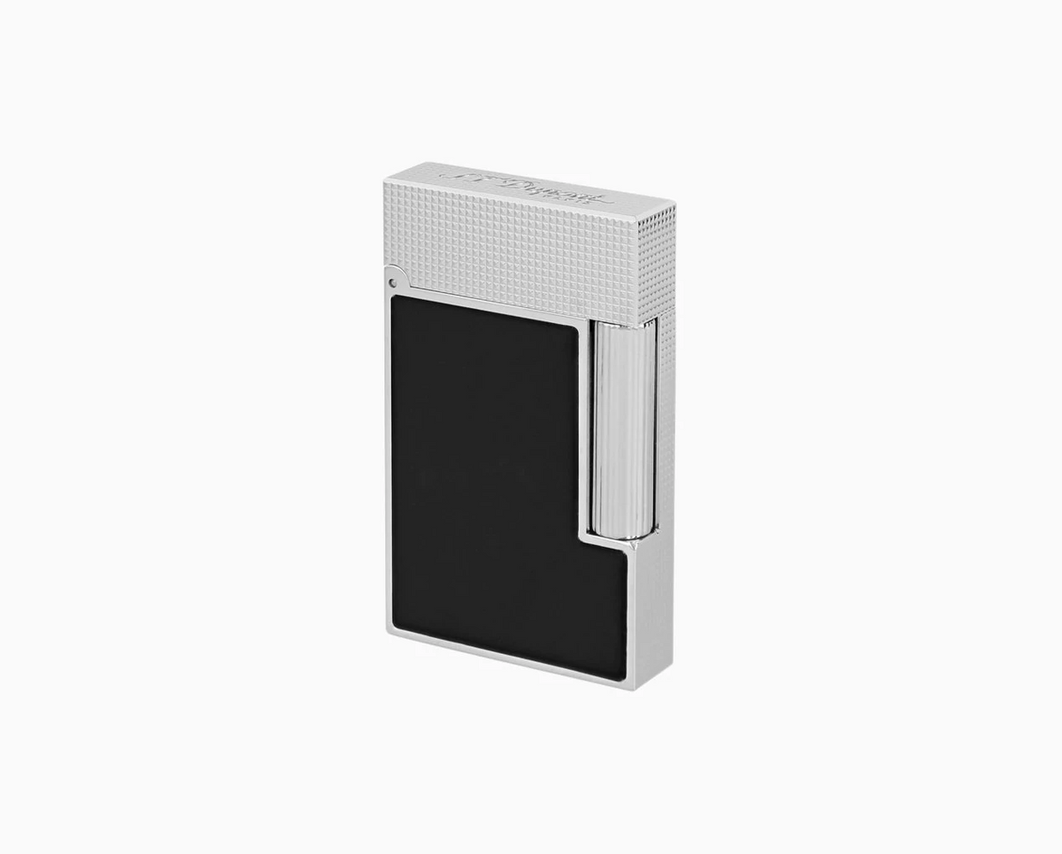 S.T. Dupont Ligne 2 The Perfect Ping Lighter S.T. Dupont Microdiamond Head Black Laquer/Silver  