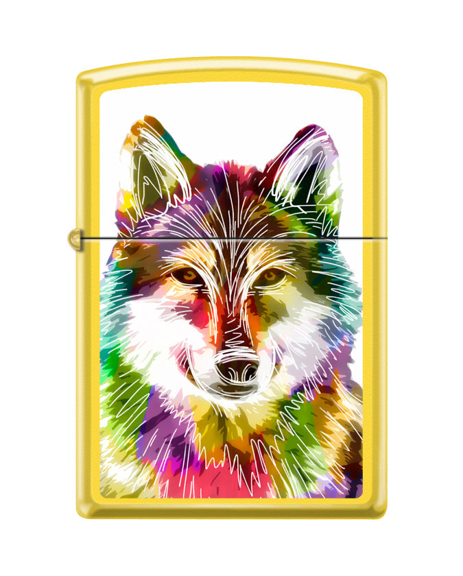 Zippo Lighter - Neon Multi-Color Wolf Zippo Zippo   