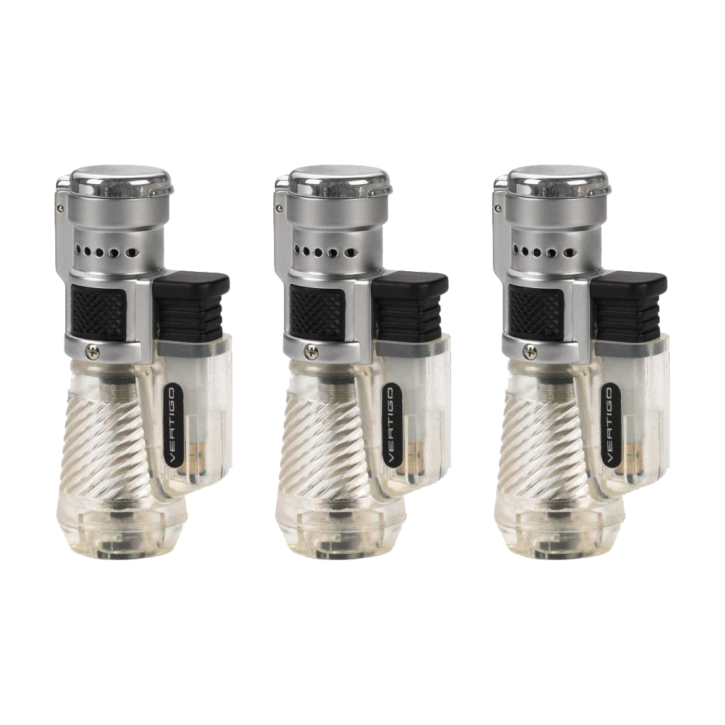 Vertigo Cyclone Triple Torch Lighter Lighter Vertigo Clear 3 Pack 