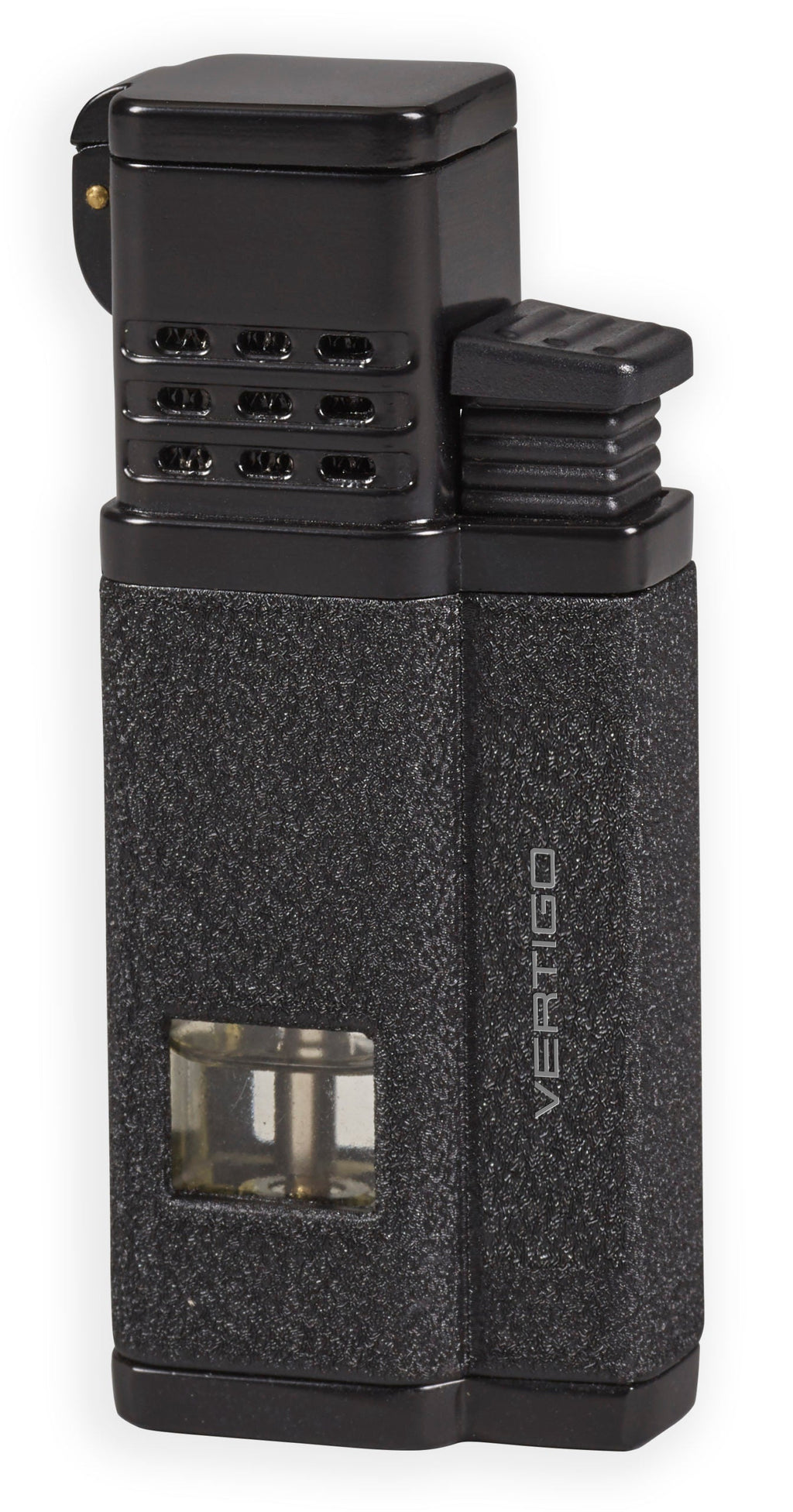 Vertigo Conquistador Quad Torch Lighter w/ Cigar Punch Lighter Vertigo Black Crackle  