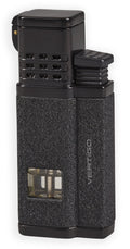 Vertigo Conquistador Quad Torch Lighter w/ Cigar Punch Lighter Vertigo Black Crackle  