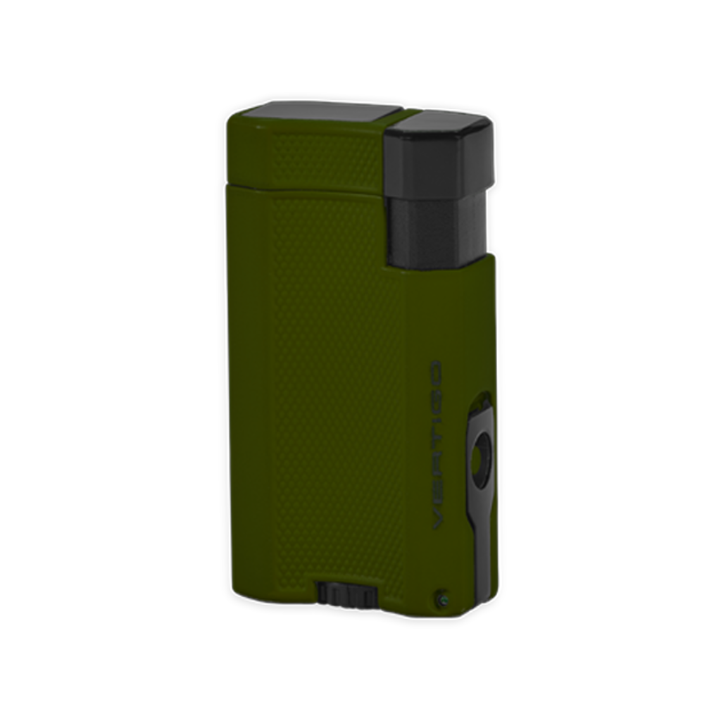 Vertigo Delegate Dual Flame Torch Lighter with Cigar Punch Lighter Vertigo Green Crackle  