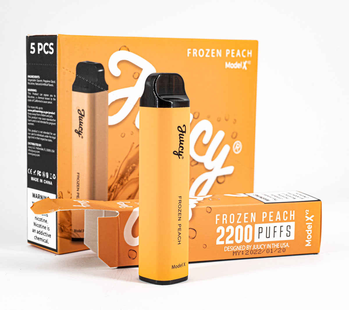 Juucy Model Xv2 Disposable Vape - 2200 Puffs Vape Juice Juucy Frozen Peach  