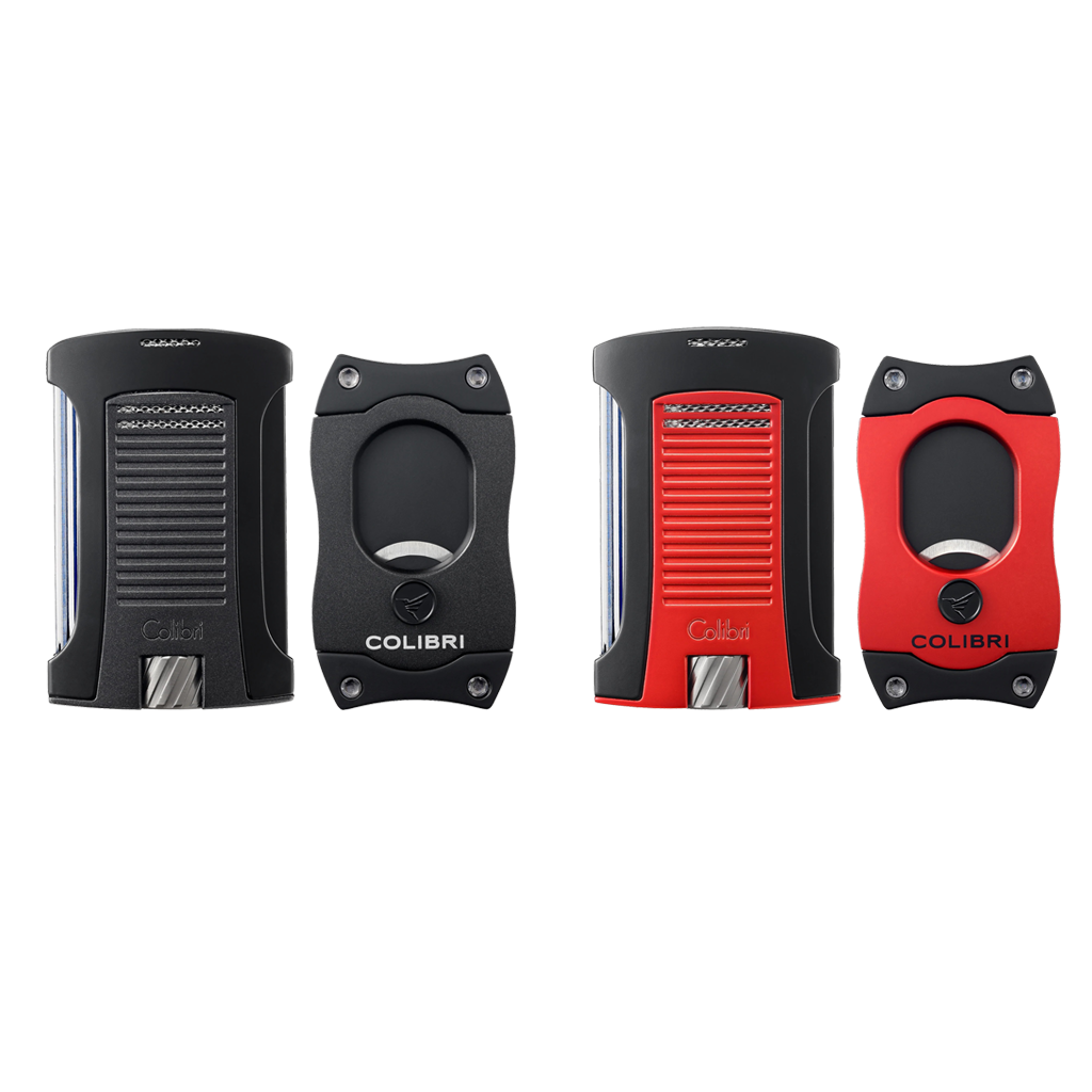 Colibri Metallic Daytona Lighter & S-Cut Cigar Cutter Gift Set Gift Set Colibri   