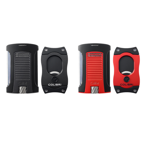 Colibri Metallic Daytona Lighter & S-Cut Cigar Cutter Gift Set Gift Set Colibri   