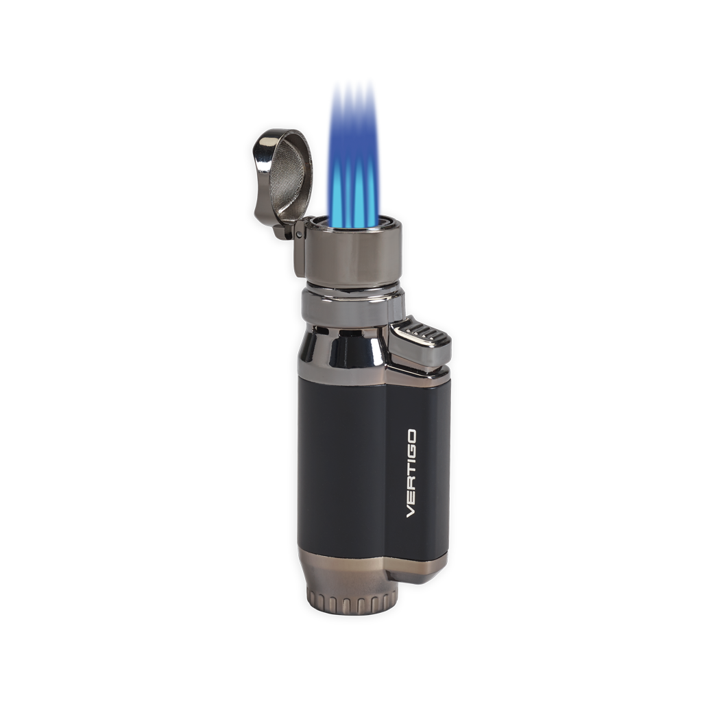 Vertigo Fortress Quad Torch Lighter Lighter Vertigo Gunmetal & Black  