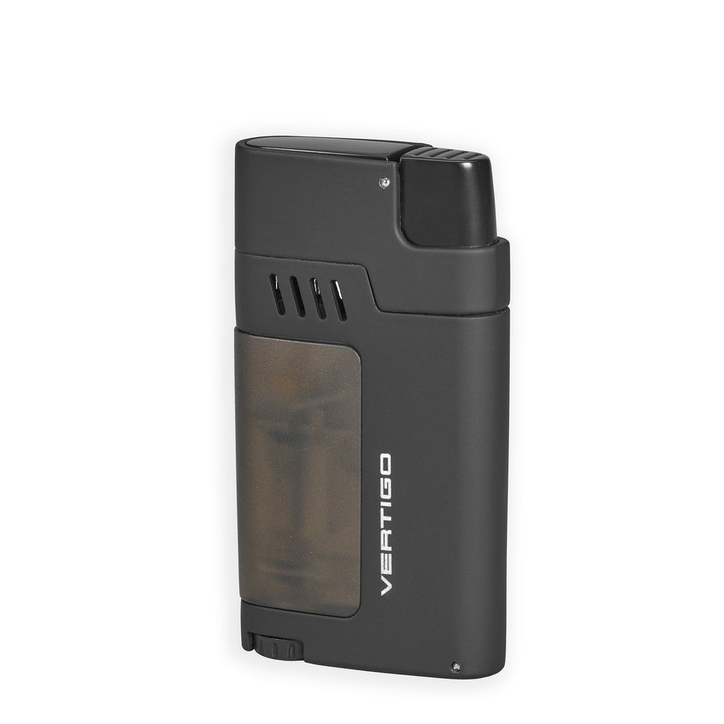 Vertigo Gauntlet Triple Torch Lighter w/ Cigar Punch Lighter Vertigo Black Rubberized  