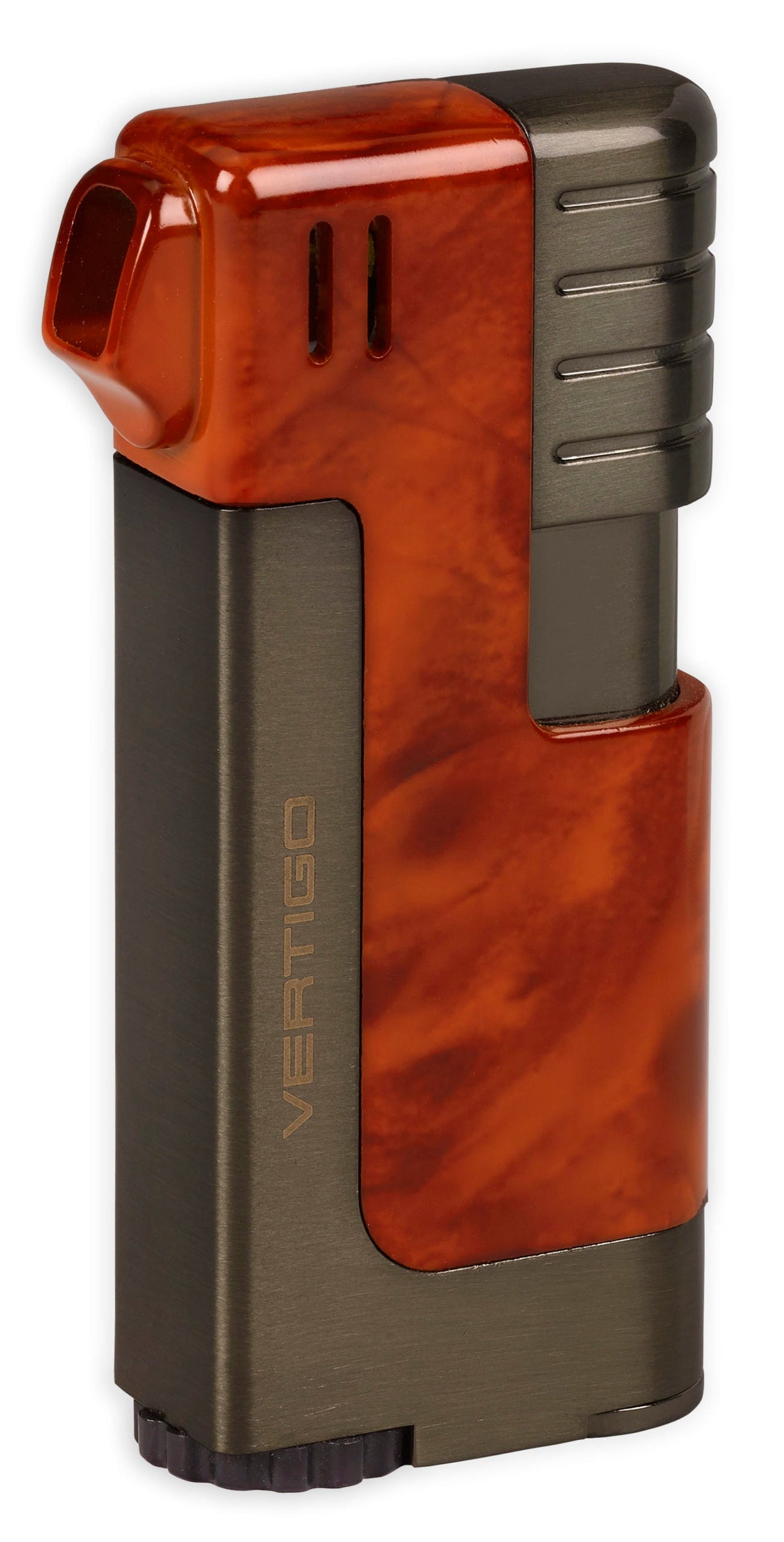 Vertigo Governor Pipe Soft Flame Lighter Lighter Vertigo Brown Marble & Gunmetal  