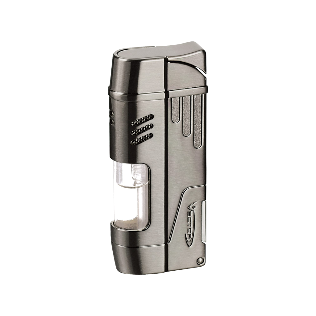 Vector Delta Double Flame Lighter with Cigar Punch
