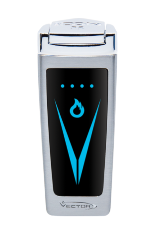 Vector Icon II Electric Triple Flame Torch Lighter Lighter Vector Chrome Satin  