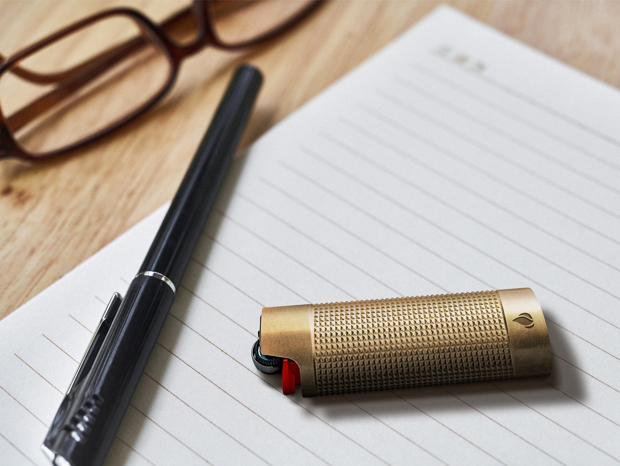 Brass Gold Sleeve Case for BIC Lighter