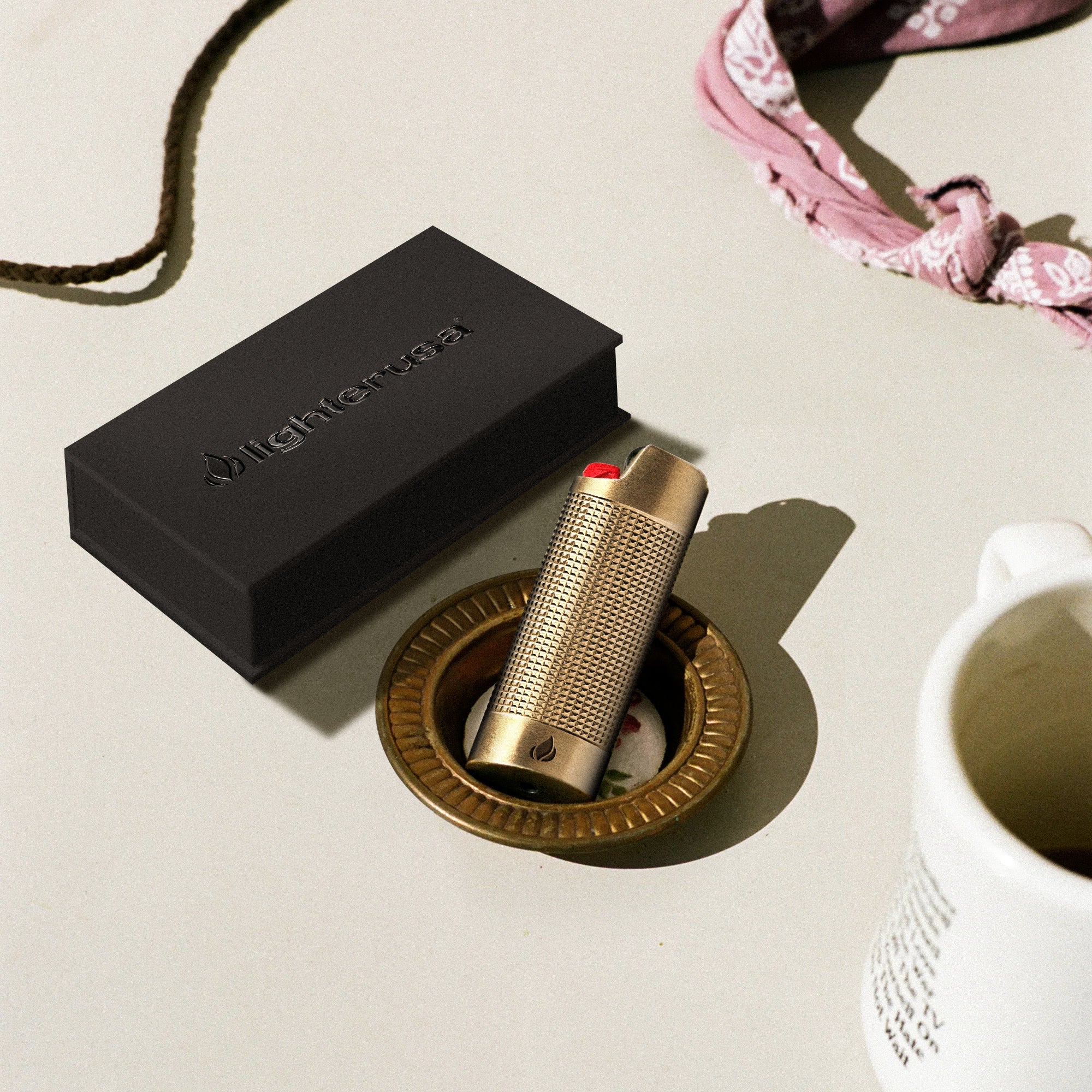 Brass Gold Sleeve Case for BIC Lighter