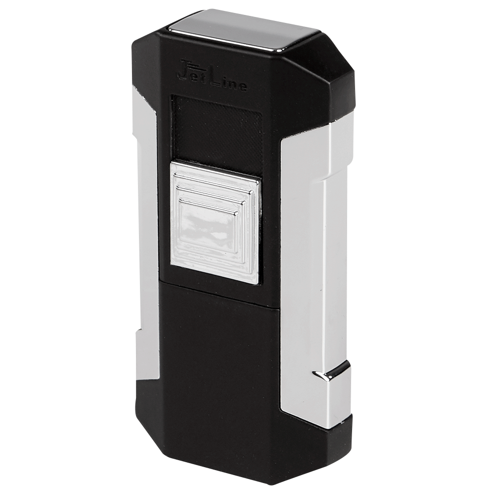 Jetline Luxe Double Flame Torch Lighter Lighter Jetline Chrome w/Black  