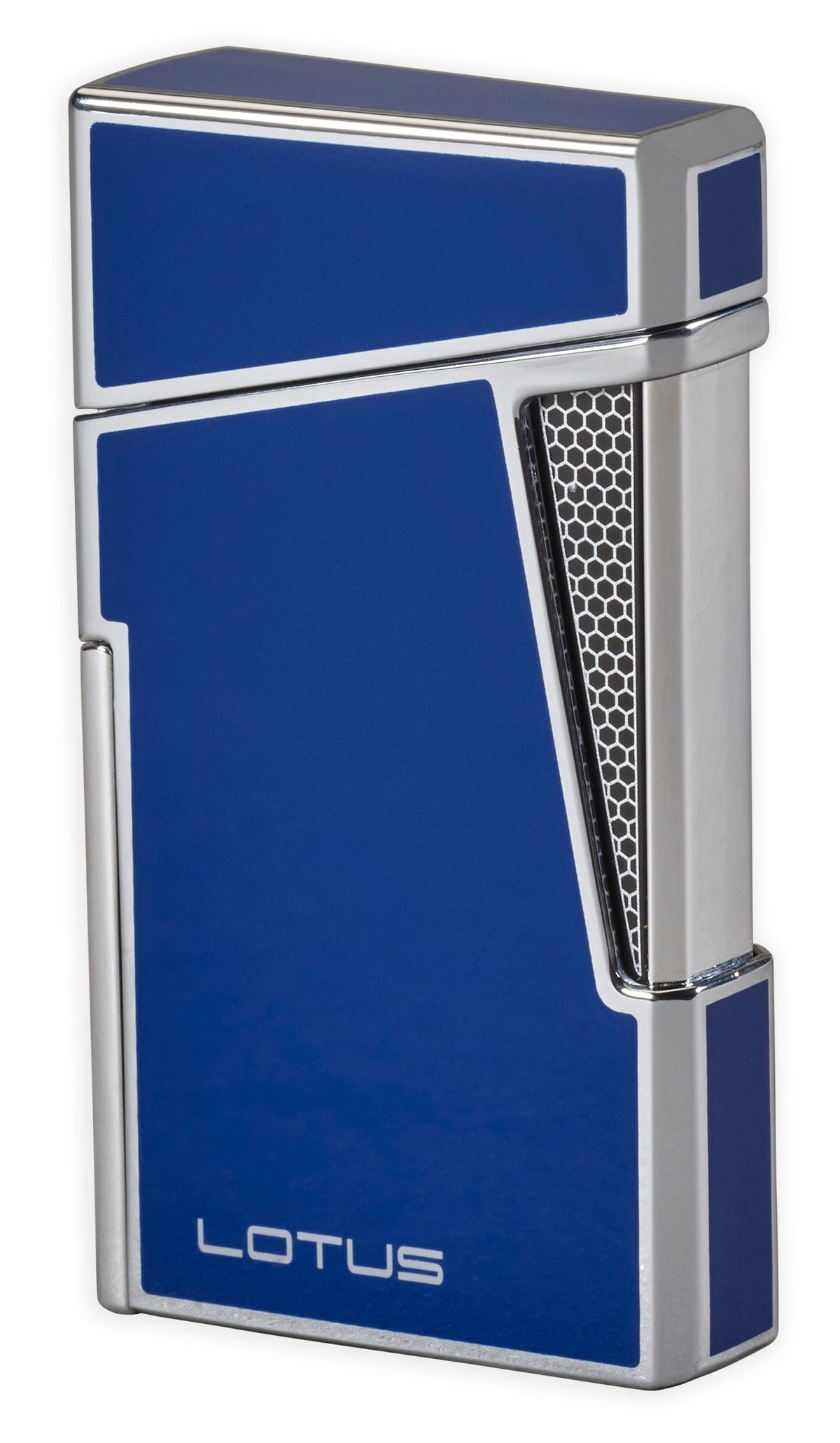 Lotus 48 Apollo Double Flame Torch Lighter and Punch Cutter Lighter Lotus Blue & Chrome  