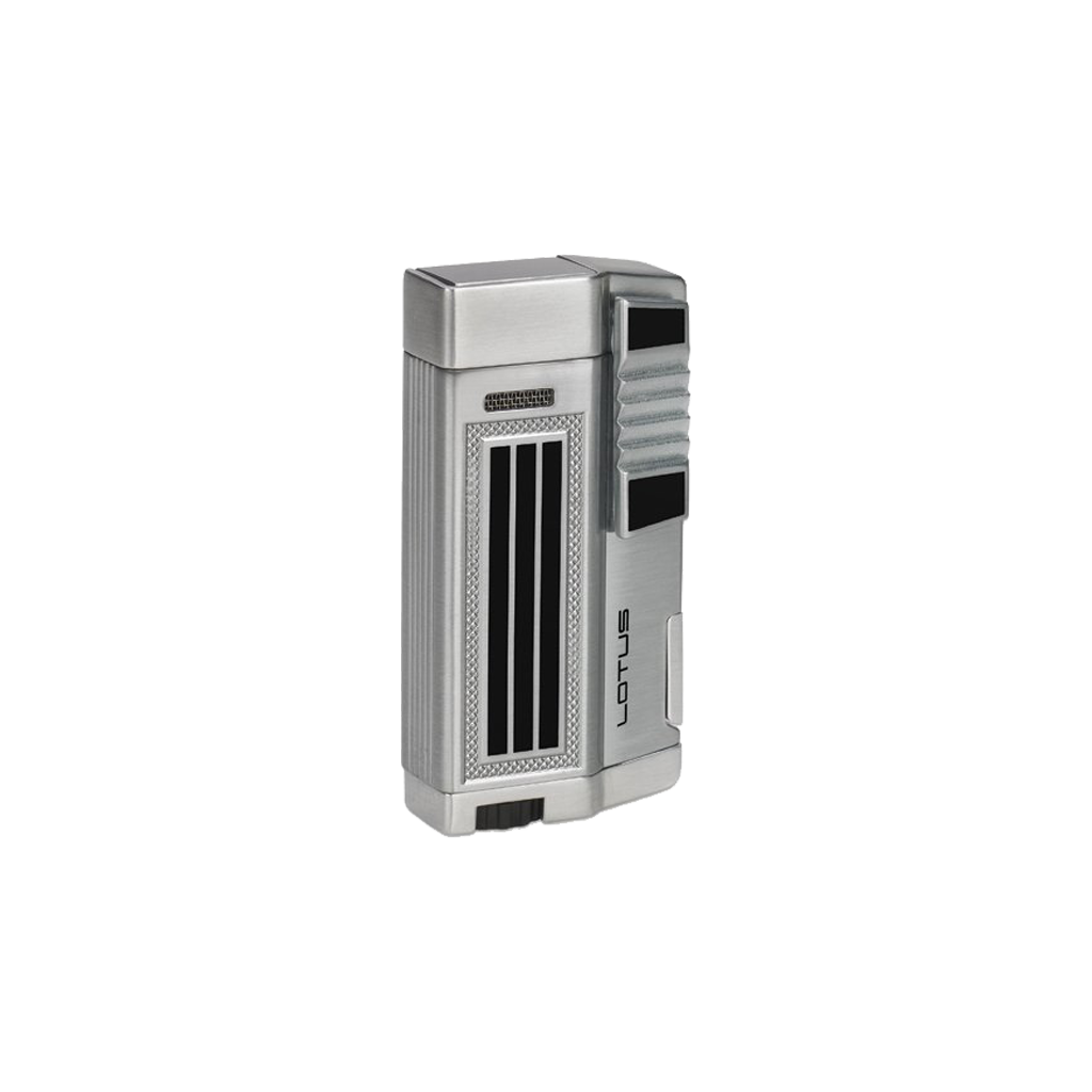 Lotus 55 Droid Double Flame Torch Lighter and Punch Cutter Lighter Lotus Brushed Chrome  