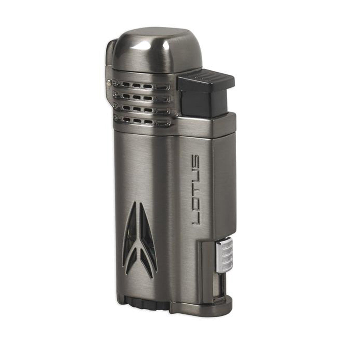 Lotus Lighter Defiant L65 Quad Jet Lighter w/ Cigar Punch Lighter Lotus Dark Gunmetal Satin  