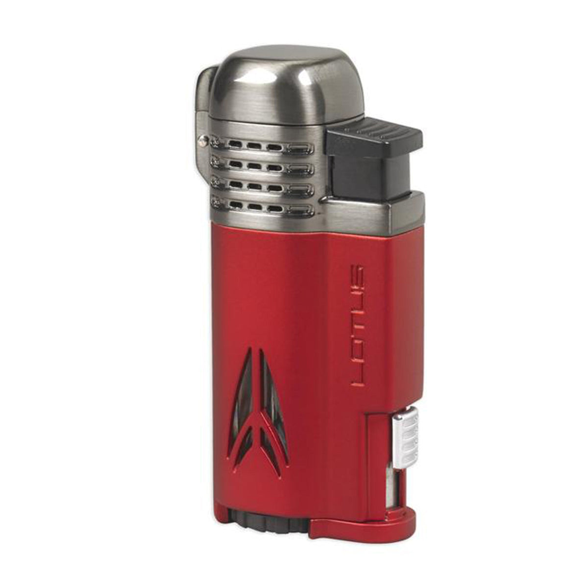 Lotus Lighter Defiant L65 Quad Jet Lighter w/ Cigar Punch Lighter Lotus Red Matte w/ Gunmetal  