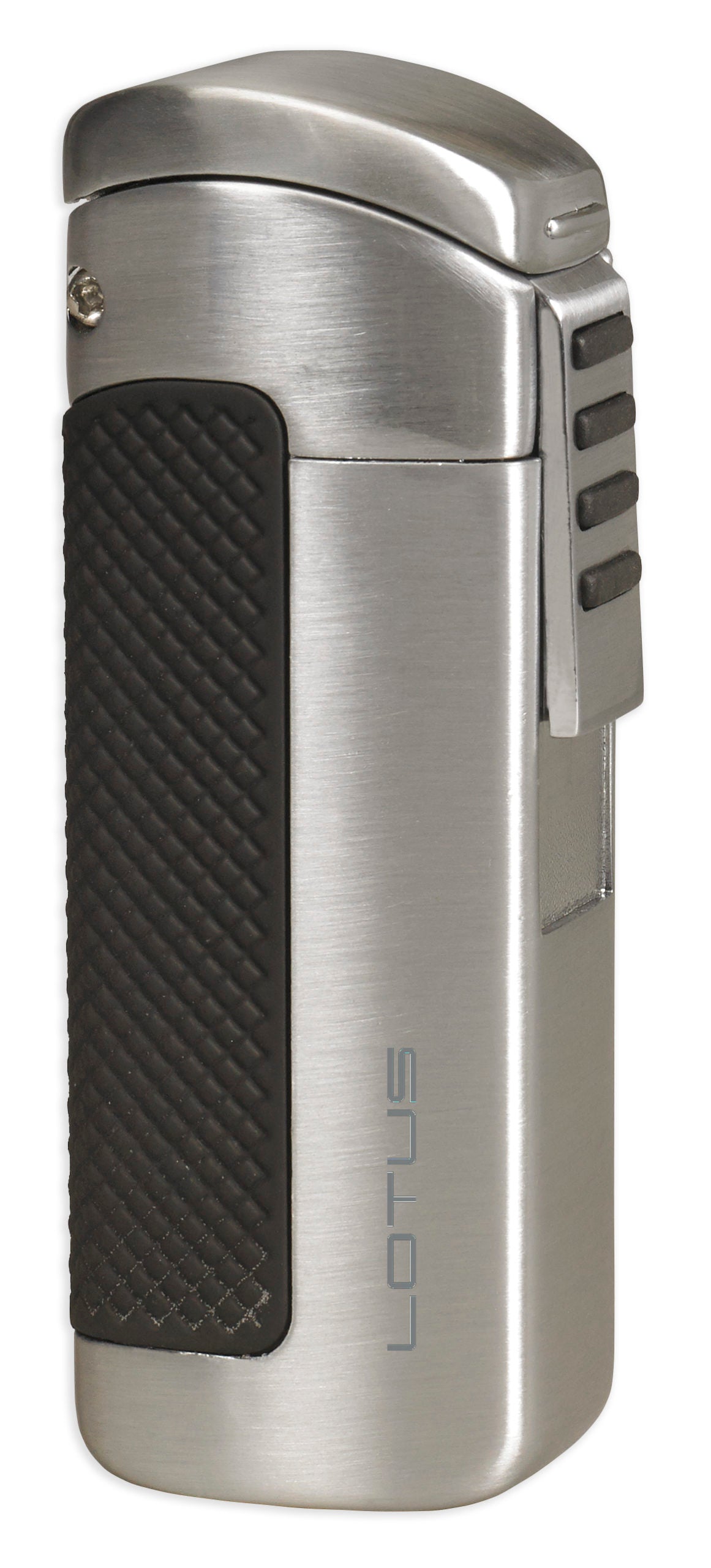 Lotus Lighter CEO L66 Triple Jet Lighter w/ Cigar Punch Lighter Lotus Chrome Satin  