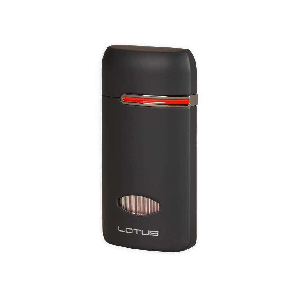 Lotus Lighter L76 Matrix Triple Jet Lighter w/ Cigar Punch Lighter Lotus Black Matte  
