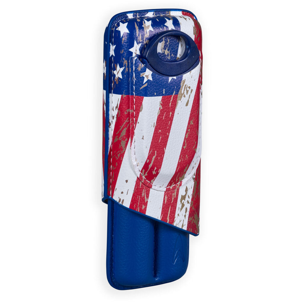 Lotus 2-Stick Cigar Case w/Cutter Gift Set - USA Flag Smoking Accessories Lotus   