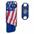 Lotus 2-Stick Cigar Case w/Cutter Gift Set - USA Flag Smoking Accessories Lotus   