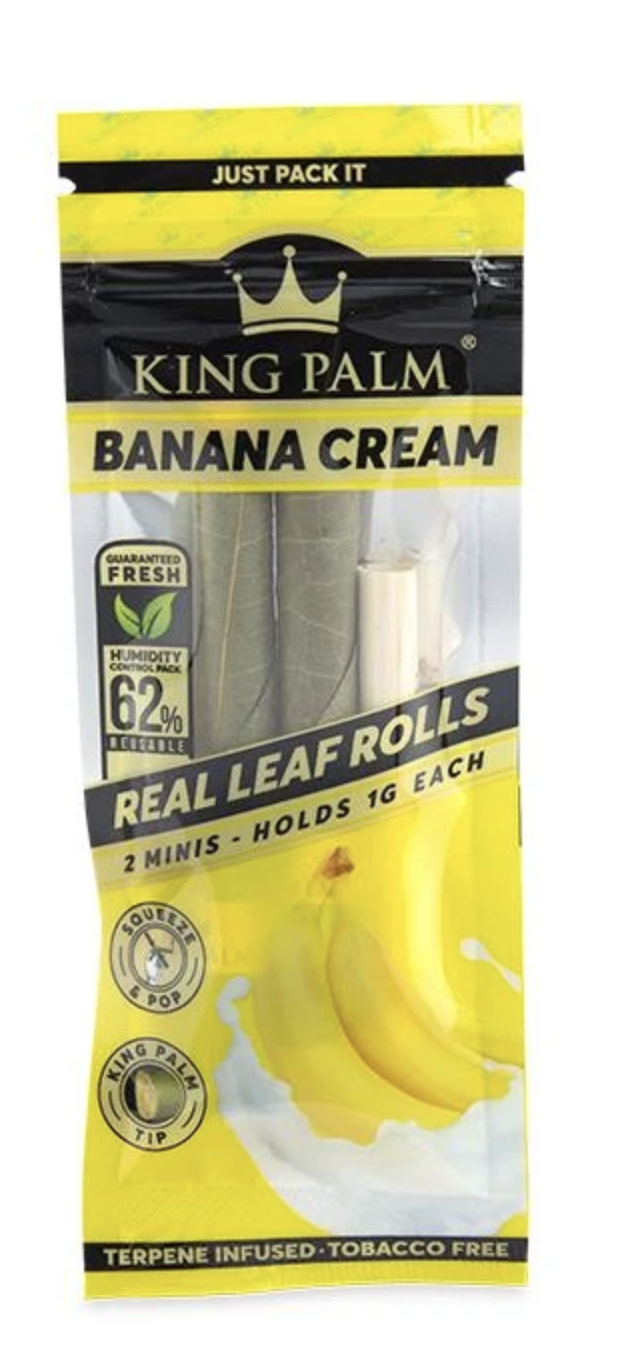 King Palm Mini Rolls Flavored - 2 Pack / 2 PC per Pack Cannabis Accessories King Palm Banana Cream  