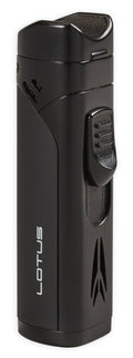 Lotus Monarch Quad Flame with Cigar Rest & Punch Lighter Lotus Black  