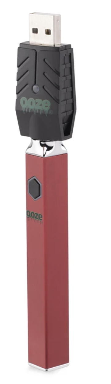 Ooze Quad 510 Thread 500 mAh Square Vape Pen Battery + USB Charger Vaporizers Ooze Ruby Red  
