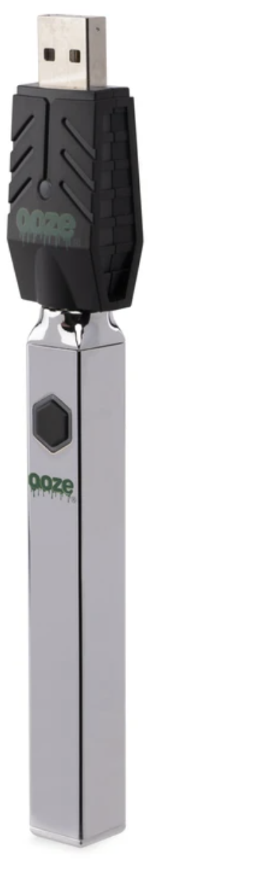 Ooze Quad 510 Thread 500 mAh Square Vape Pen Battery + USB Charger Vaporizers Ooze Cosmic Chrome  