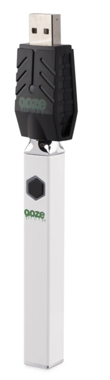 Ooze Quad 510 Thread 500 mAh Square Vape Pen Battery + USB Charger Vaporizers Ooze Ghost White  