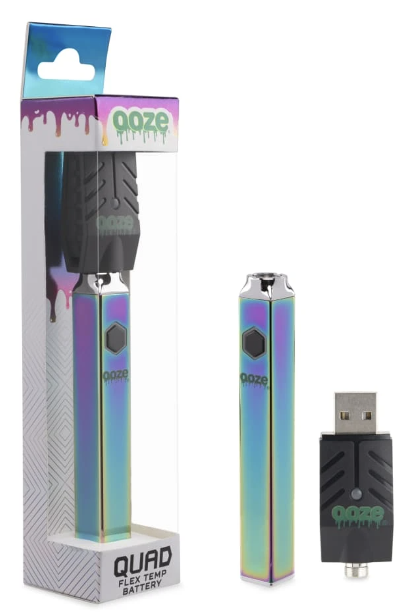Ooze Quad 510 Thread 500 mAh Square Vape Pen Battery + USB Charger Vaporizers Ooze   