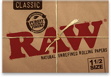 RAW Classic Natural Unrefined Rolling Papers - 1½ Cannabis Accessories Raw 6 Pack  