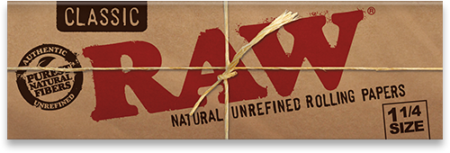 RAW Classic Natural Unrefined Rolling Papers - 1¼ Cannabis Accessories Raw 6 Pack  