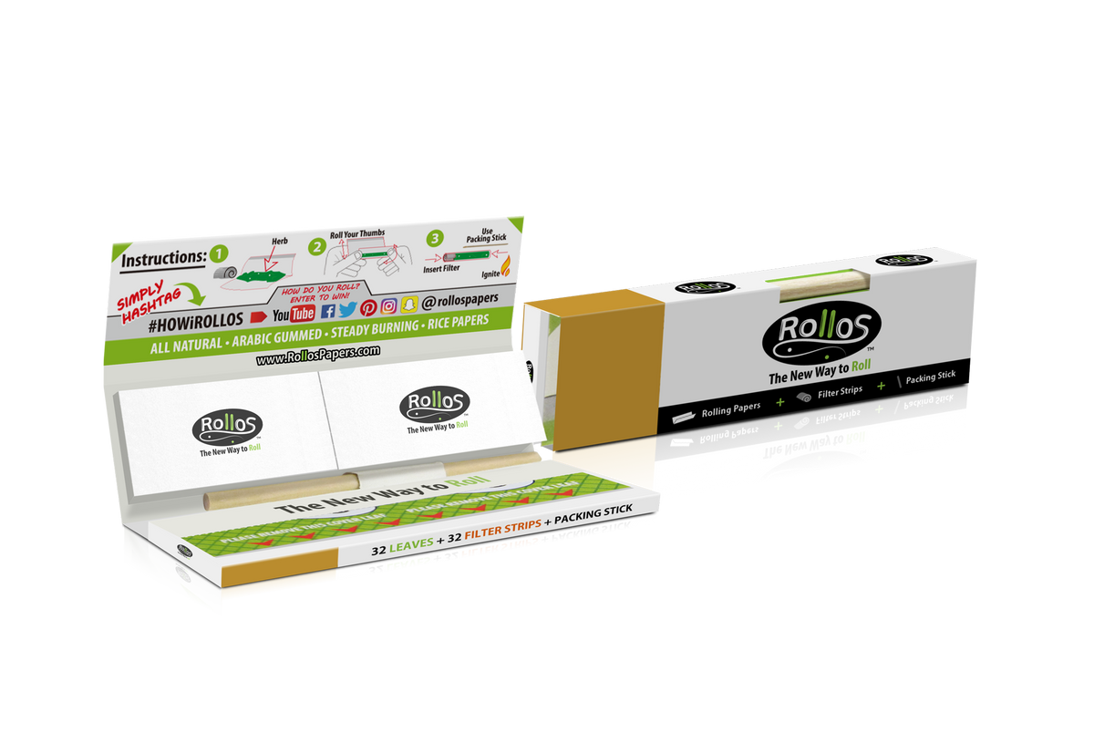 Rollos Rolling Paper Gold Edition (1-1/4) Cannabis Accessories Rollos 5 Booklets  