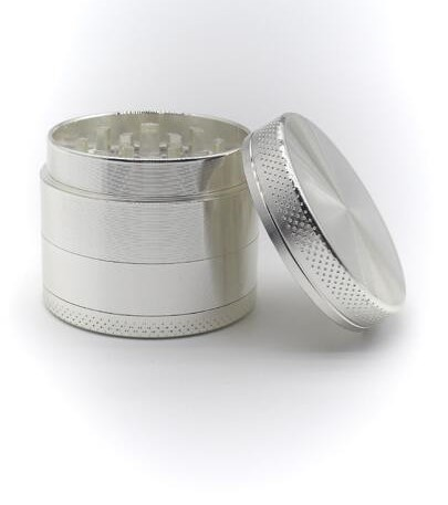 1" 4-Piece Magnetized Herbal Grinder - Silver