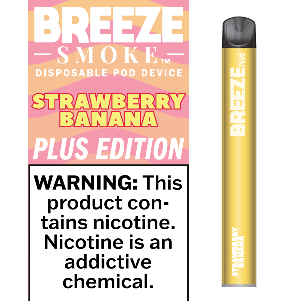 Breeze Smoke Plus - Disposable Pod Device Vape Juice Breeze Smoke Strawberry Banana  