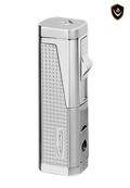 Vector Urbano Triple Flame Torch Lighter with Cigar Punch Lighter Vector Chrome Satin  