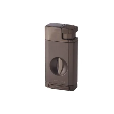 Vertigo Saber Double Flame Torch Lighter w/Fold Out V Cutter Lighter Vertigo Gunmetal  