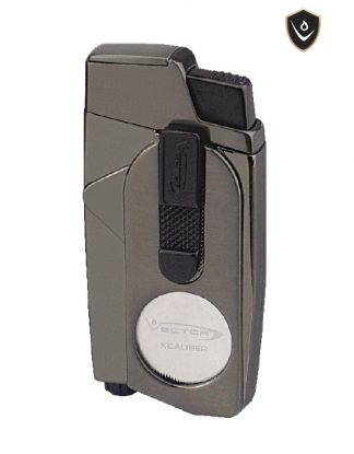 Vector Xcaliber Double Flame Lighter with Cutter Lighter Vector Gunmetal Satin  