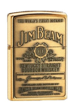Zippo Lighter - 2007 Jim Beam Brass Emblem Brass Zippo Zippo   