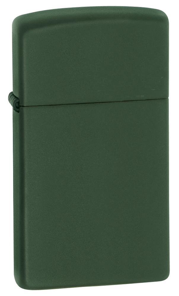 Zippo Lighter - Slim Green Matte Zippo Zippo   