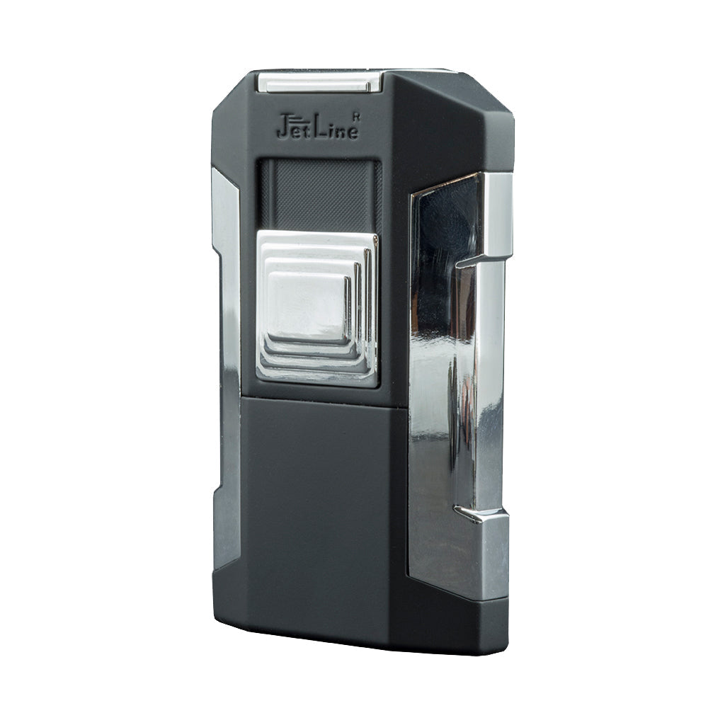 Jetline Avalanche Quadruple Table Torch Lighter Lighter Jetline Chrome w/Black  