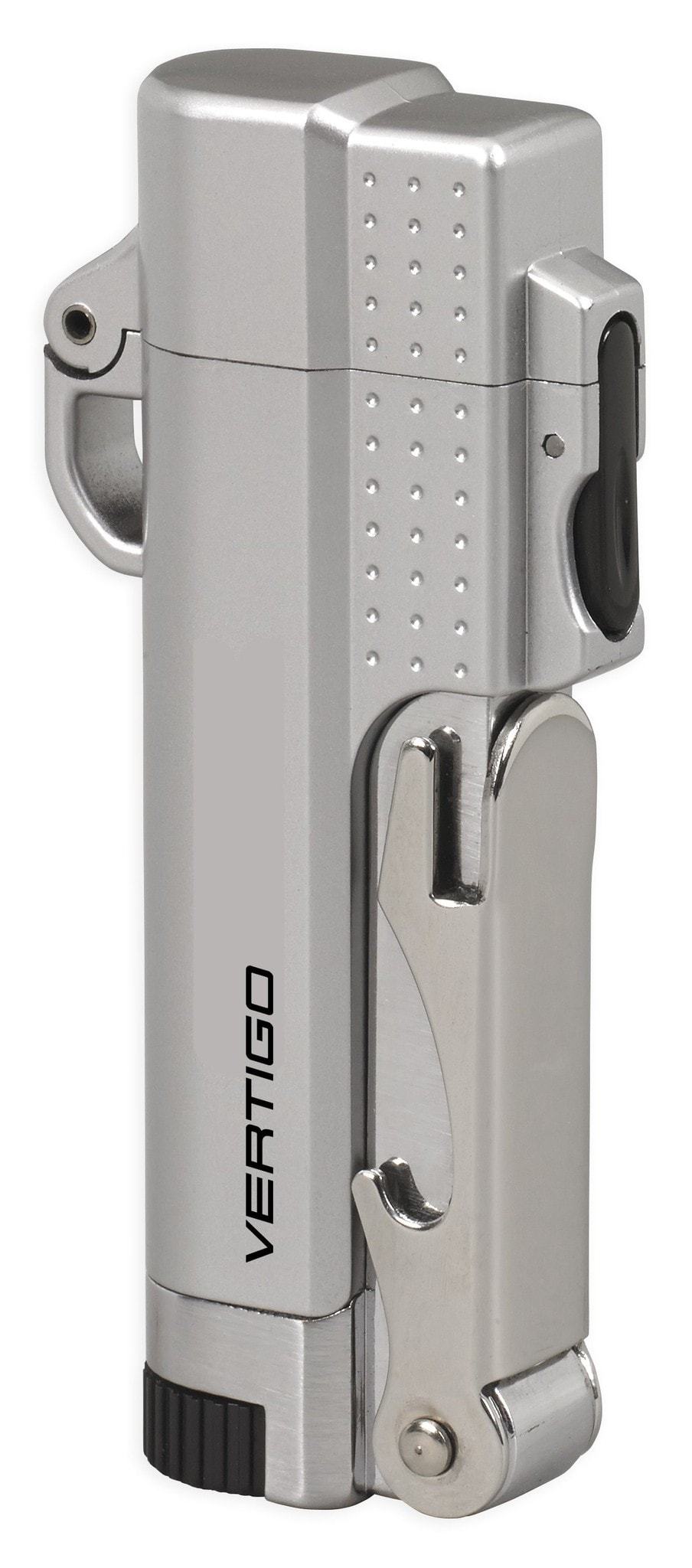 Vertigo Beer Buddy Coil Flame w/ Bottle Opener Lighter Vertigo Silver  