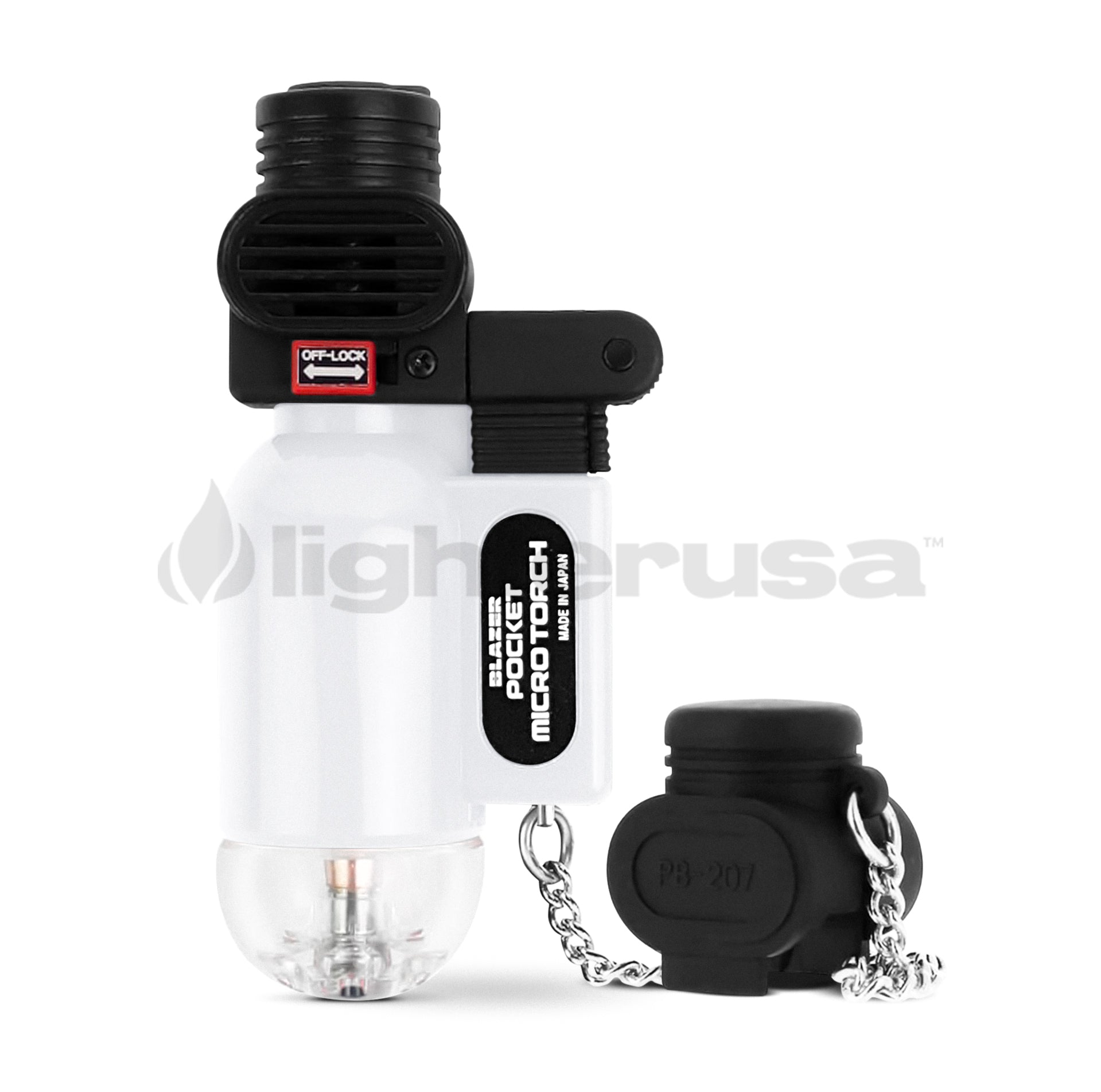 "The Torch" Pocket Blazer Lighter By Blazer Lighter Blazer White & Clear  