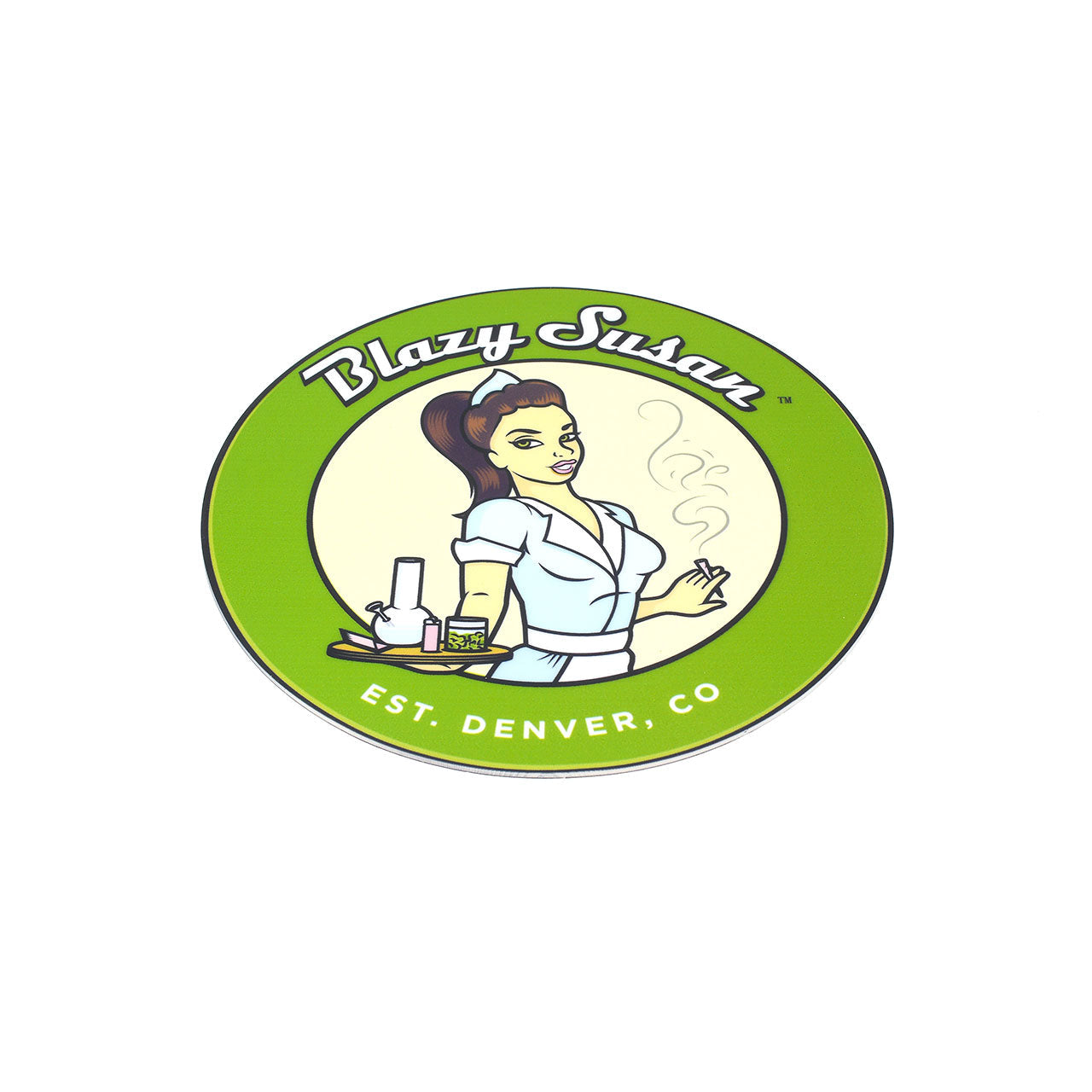 Blazy Susan Spinning Rolling Tray - Birch Cannabis Accessories Blazy Susan Green Green 