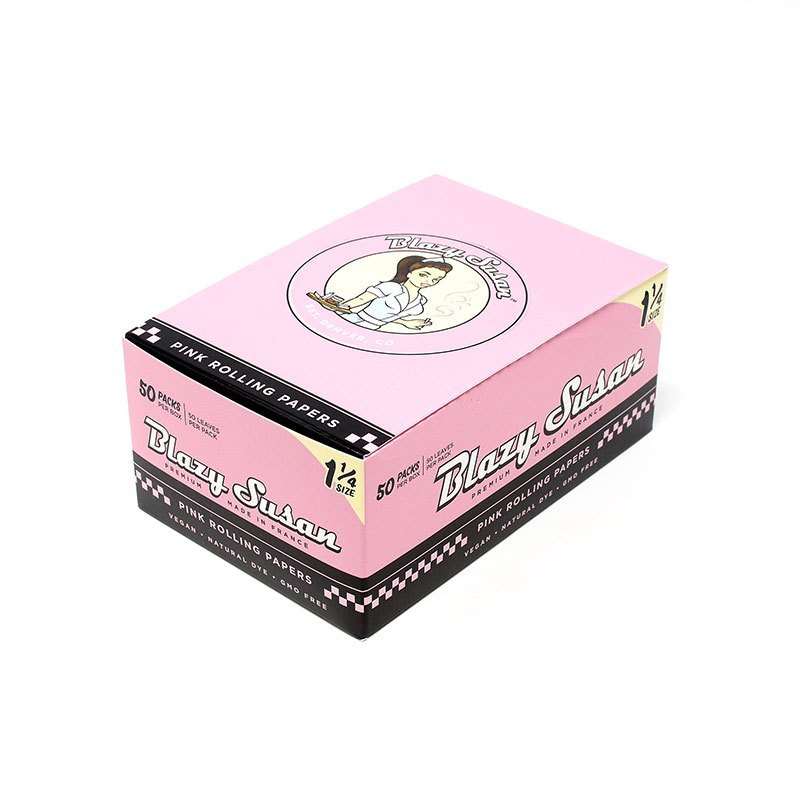 Blazy Susan Pink Rolling Papers 1¼ Cannabis Accessories Blazy Susan Full Box (50 Count)  