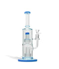 Dual Perc Colored Water Pipe - 12 Inch Cannabis Accessories Lighter USA Blue  
